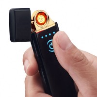 Fingerprint sensor touch metal electronic windproof USB rechargeable lighter