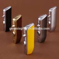 Genesis cohiba  3 Torch flame windproof customized Laser Logo Refillable Cheap Torch Lighter with Punch Cutter