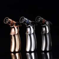 Butane Gas Custom Windproof BBQ Jet Gas Torch Lighter Metal Cigar Lighter