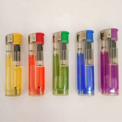 round plastic beautiful gas lighter refillable